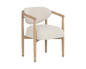 Sigrid Dining Armchair - Light Oak - Monument Oatmeal | Sunpan Furniture - 112156