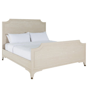 Alexandra Wood Traditional Curved Corners Bed - King, White Ivory | Gabriella White - SCH-175591