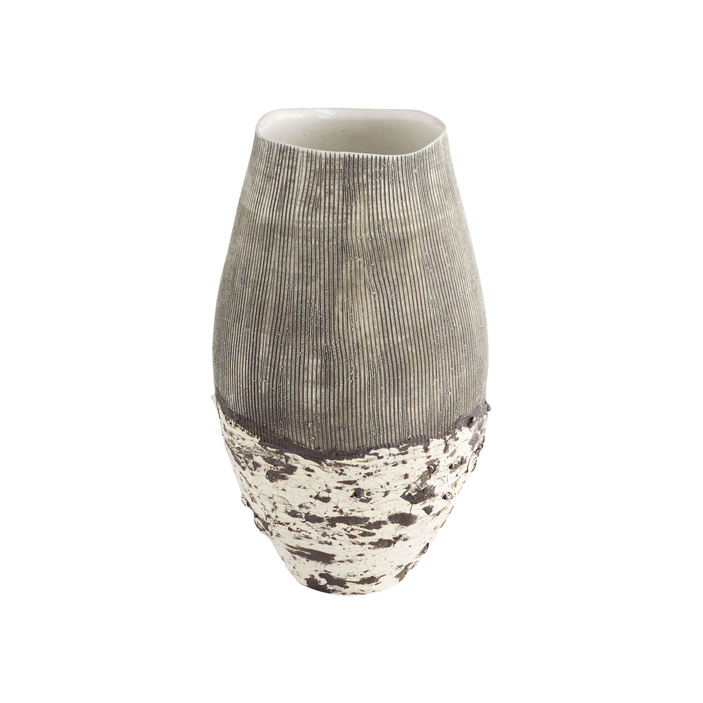 Calypso Vase - Off White - Brown - Small | Cyan Design