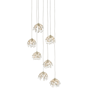 Currey & Co Crystal Bud 7-Light Round Multi-Drop Pendant | 9000-0669