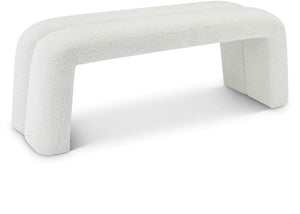 Arc Cream Boucle Fabric Upholstered Bench | Meridian Furniture - 116Cream
