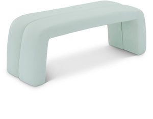 Arc Mint Boucle Fabric Upholstered Bench | Meridian Furniture - 116Mint