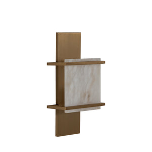 Brooks Alabaster Antique Brass Natural Wall Sconce | Gabriella White - SCH-175567