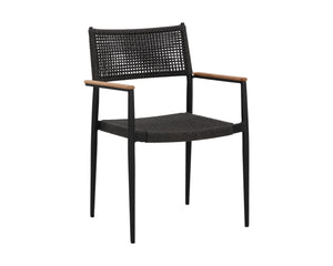 Nava Stackable Dining Armchair - Black (Set of 2) | Sunpan Furniture - 111091