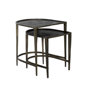 Dresden Aluminum Unique Nesting Side Tables | Gabriella White - SCH-175014