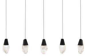 Martini 5 Multi-Light Pendant (Linear Canopy) in Black with Clear Optic Crystal | Schonbek - BPD20205LO-BK