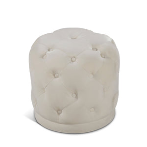 Harper Cream Velvet Upholstered Stool | Meridian Furniture - 136Cream