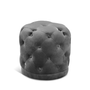 Harper Grey Velvet Upholstered Stool | Meridian Furniture - 136Grey