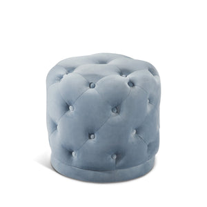 Harper Sky Blue Velvet Upholstered Stool | Meridian Furniture - 136SkyBlu