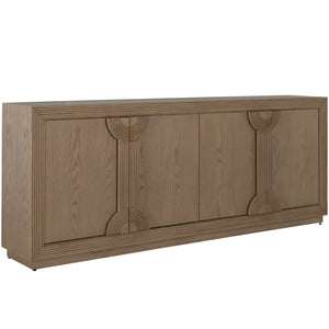 Aero Wood Storage Geometric Sideboard - 2 Shelves, Cerused Natural | Gabriella White - SCH-175408