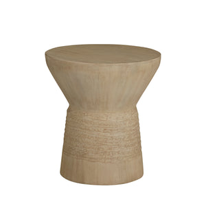 Somara Mango Wood Circle Pedestal End Table | Gabriella White - SCH-175951