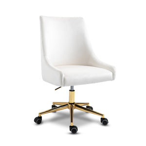 Karina Cream Velvet Upholstered Office Chair | Meridian Furniture - 163Cream