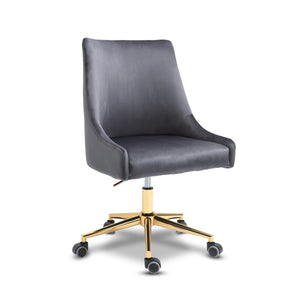 Karina Grey Velvet Upholstered Office Chair | Meridian Furniture - 163Grey