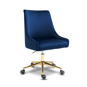 Karina Navy Velvet Upholstered Office Chair | Meridian Furniture - 163Navy
