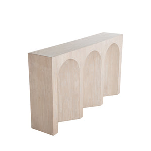 Arlee Mindi Veneer Rectangle Pedestal Console Table - Light Natural | Gabriella White - SCH-170200