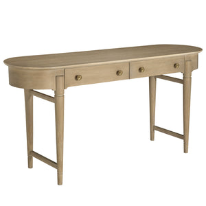 Rosebank Mahogany Wood Oval Trestle Console Table | Gabriella White - SCH-175959
