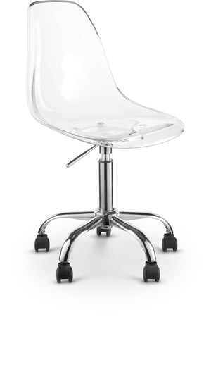 Clarion Chrome Lucite Seat And Metal Base Office Chair | Meridian Furniture - 171Chrome