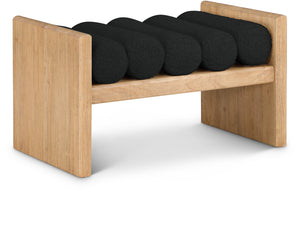 Waverly Black Boucle Fabric Upholstered Bench | Meridian Furniture - 177Black