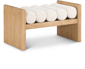 Waverly Cream Boucle Fabric Upholstered Bench | Meridian Furniture - 177Cream