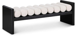 Waverly Cream Boucle Fabric Upholstered Bench | Meridian Furniture - 178Cream