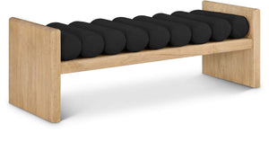 Waverly Black Boucle Fabric Upholstered Bench | Meridian Furniture - 179Black