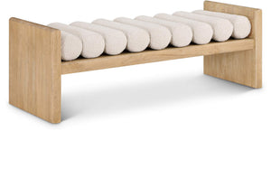 Waverly Cream Boucle Fabric Upholstered Bench | Meridian Furniture - 179Cream