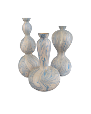 Currey & Co Calm Sea Marbleized Vase Set of 3 | 1200-0740