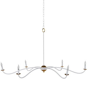 Irvine Metal Plaster White Vintage Gold Chandelier | Gabriella White - SCH-169045