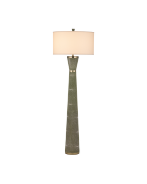 Galuchat Green Hourglass Floor Lamp | Currey & Co - 8000-0187