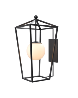 Denison Large Black Outdoor Wall Sconce | Currey & Co - 5500-0062