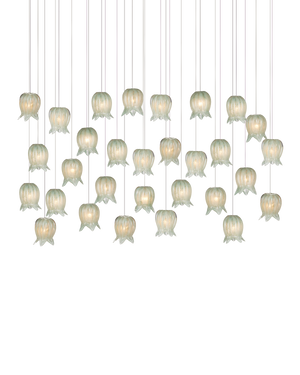 Polpo Green 30-Light Linear Multi-Drop Pendant | Currey & Co - 9000-1400