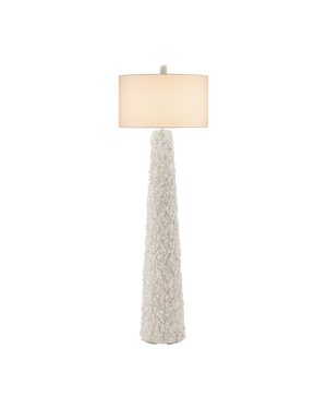 Turbinella White Floor Lamp | Currey & Co - 8000-0189