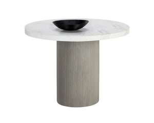 Nicolette Dining Table - Light Grey - Marble Look - 40" | Sunpan Furniture - 110477