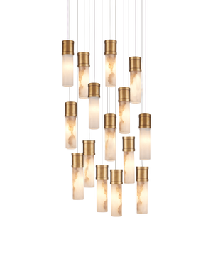 Cannula 15-Light Round Multi-Drop Pendant | Currey & Co - 9000-1382
