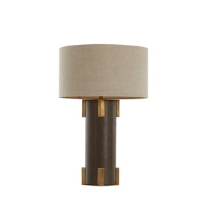 Bronx Antique Brass Table Lamp - Leather Wrapped Base | Gabriella White - SCH-175731