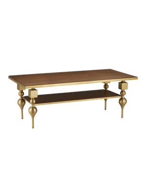Maeve Cocktail Table - Brass | Currey & Co - 4000-0214