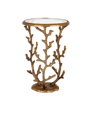 Currey & Co Coral Brass Accent Table | 4000-0141