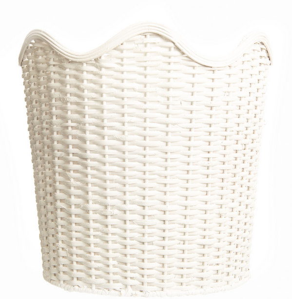 Stunning White Scalloped Wastepaper Basket | Enchanted Home - GLA126