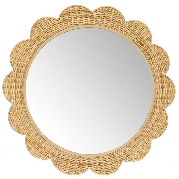 Fabulous Scalloped Mirror In Natural | Enchanted Home - GLA132