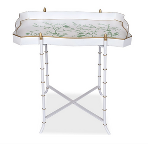 Ivory & Green RECTANGULAR TRAY TABLE