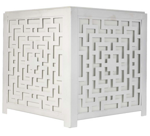 White Fretwork Planter