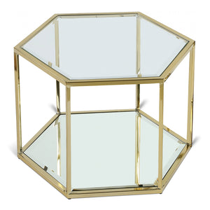 Sei Gold Glass And Steel Coffee Table | Meridian Furniture - 205-CT