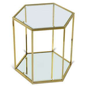 Sei Gold Glass And Steel End / Side Table | Meridian Furniture - 205-ET