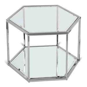 Sei Chrome Glass And Steel Coffee Table | Meridian Furniture - 206-CT