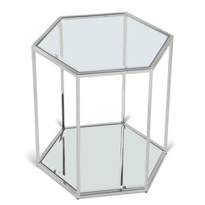 Sei Chrome Glass And Steel End / Side Table | Meridian Furniture - 206-ET