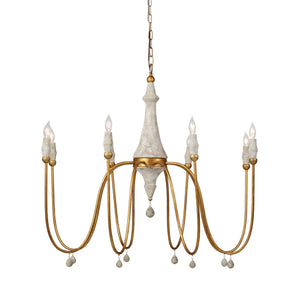 Clay Metal Vintage Gold Chandelier | Gabriella White - SCH-290115