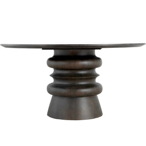 Teva Mindi Veneer Round Pedestal Dining Table - Forest Black | Gabriella White - SCH-175428