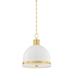 Briscoe Pendant - Aged Brass | Hudson Valley Lighting - 2132-AGB/SWH
