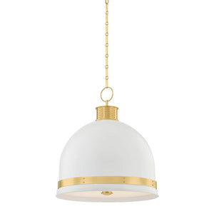 Briscoe Pendant - Aged Brass | Hudson Valley Lighting - 2133-AGB/SWH