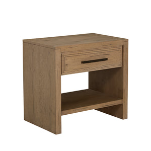 Wren Oak Wood Nightstand - 1 Drawer, Dawn | Gabriella White - SCH-176034